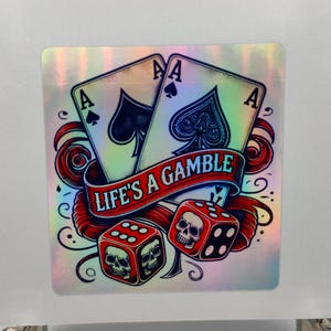 La vita è una scommessa, Carte Ace, Adesivi Las Vegas, Vai avanti, Adesivi olografici, Laptop, Custodia per telefono
