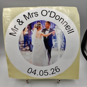 Pegatinas gigantes extra grandes blancas redondas de 210 mm para bodas, jubilaciones, cumpleaños y funerales. Etiquetas brillantes personalizadas. Etiquetas adhesivas enormes.