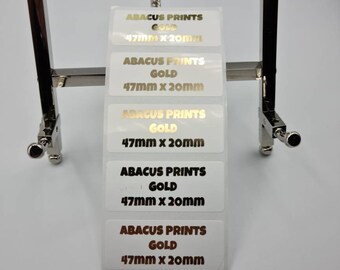 47 mm x 20 mm カスタムホワイト長方形ラベルステッカー箔押し、リップグロス、ラベル、ステッカー、キャンドル、結婚式の記念品、ケーキ、ベーキング、口紅