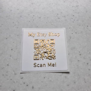 45mm Square QR Codes Promotion Stickers, Gloss White, Custom Foiled, Candle Sticker Labels, Bottles, Custom, Promotional, Envelope Seals