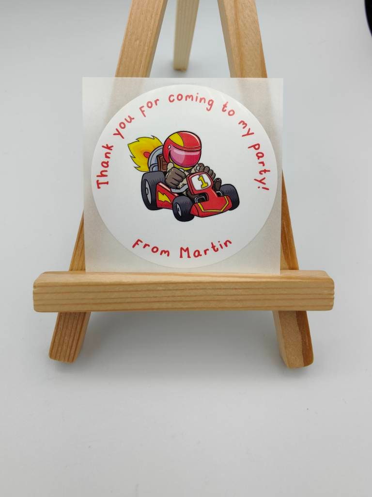 Racing Car F1, Birthday Age Party Birthday Labels Stickers, Gift Bag ...