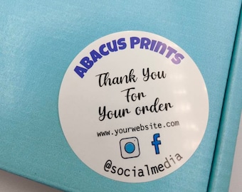 Adesivi per piccole imprese, Grazie, Etichette adesive per prodotti di imballaggio in scatola, Social media, Sigilli per buste, Promozione aziendale, Branding, Personalizzato