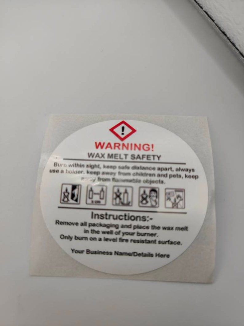 Candle CLP Warning Stickers Labels, Box Packaging Product Stickers ...