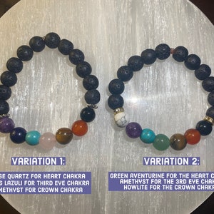 7 Chakra Bracelet | Healing Chakra Bracelet | Crystal Chakra Bracelet | Chakra Bracelet Lava Rock Essential Oil | Mediation & Yoga Bracelet