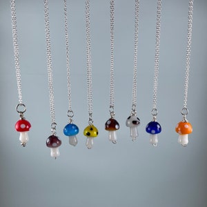 Mushroom Necklace | Mushroom Drop Necklace | Mushroom Chain Necklace | Mushroom Pendant Necklace | Hippy Mushroom Necklace