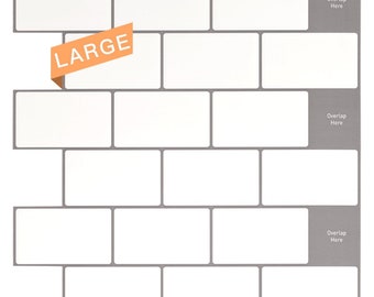 Checker3D Peel and Stick Vinyl Backsplash White Subway Tiles for Kitchen Bathroom