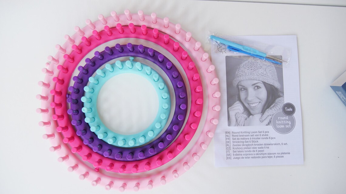 Round Knitting Loom Set Tools 6 Pieces Etsy