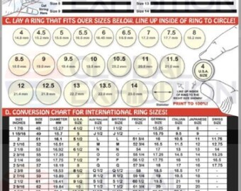figure out ring size international ring size chart how to etsy uk
