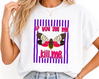 Spotted Lanternfly Sublimation PNG, T-Shirt Design File, Preppy, Hand-Drawn Stripes, Trendy, Bug Lover, Invasive Pest, Digital Download File