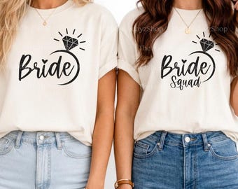 Bruid SVG, Bruidsmeisjes SVG, Vrijgezellenfeest PNG, T-shirt ontwerpbestand, Sublimatie, Diamanten ring, Hart, Bruidsmeisje, Bruiloft, Digitale download