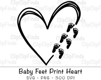 Download Heart Baby Feet Svg Etsy