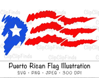 Puerto Rican Flag Svg Etsy