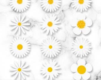 Daisy Clipart, Daisy Flower, Retro, Bundle Pack, Groovy, Daisy SVG, Daisy PNG, Vector Cut File, Sublimation, Daisy Graphics,Instant Download