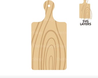 Wooden Cutting Board Clipart, Cutting Board SVG, Cooking Cutting Board Clipart, Digital Download File