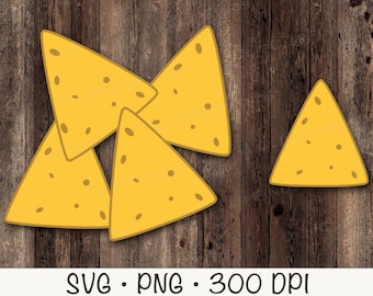 Nacho Chips SVG: Vector Cut File & PNG Clipart (Instant Download)