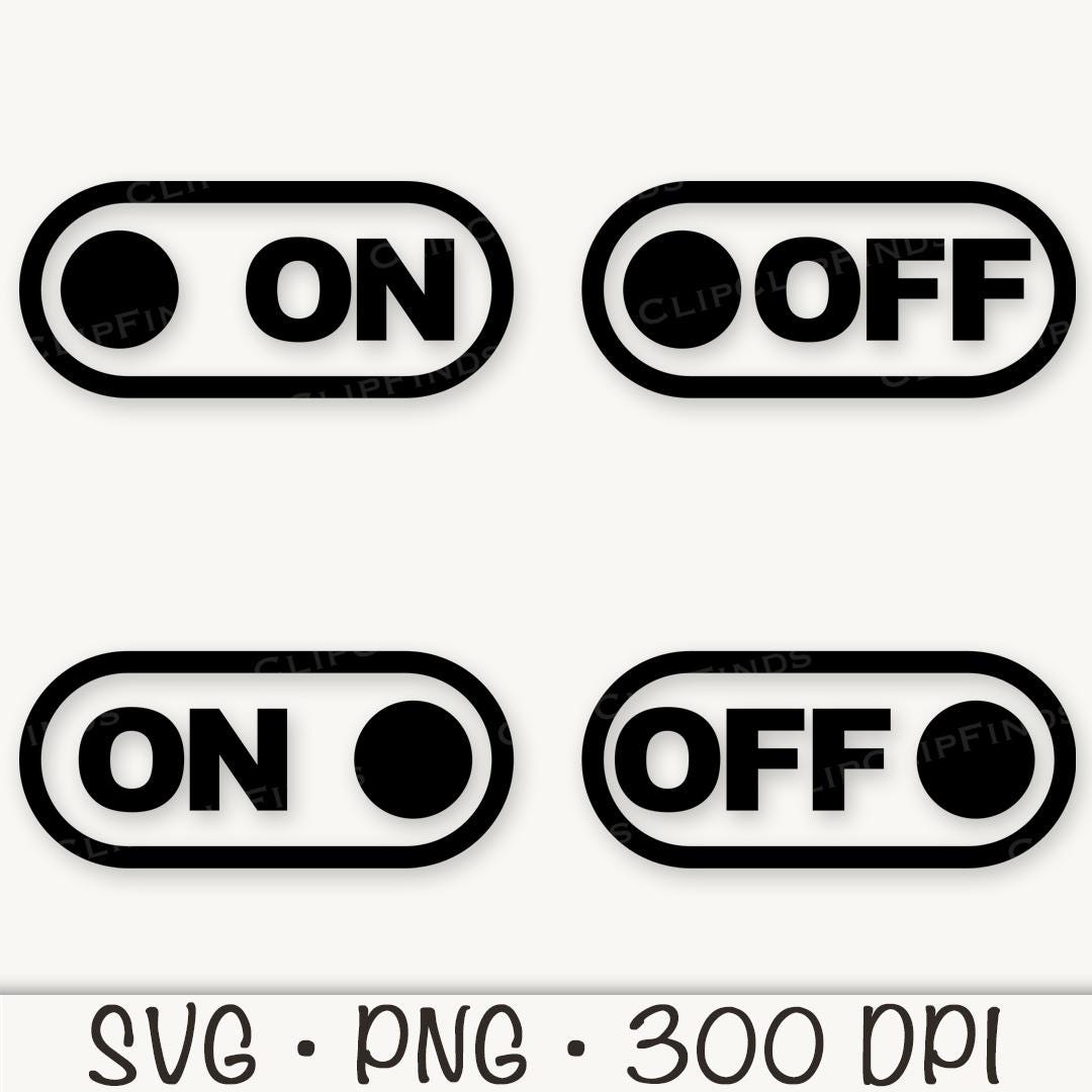 Mode on SVG, Mode off SVG, Toggle Switch, Bundle, Power on and Off, PNG ...