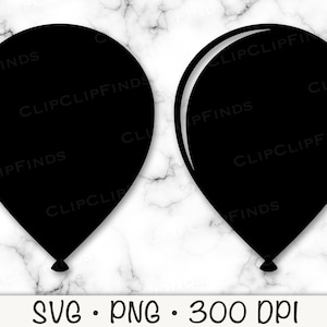 Balão SVG, Balão PNG, Silhueta de Balão, Arquivo de Corte Vetorial, Download Digital Instantâneo