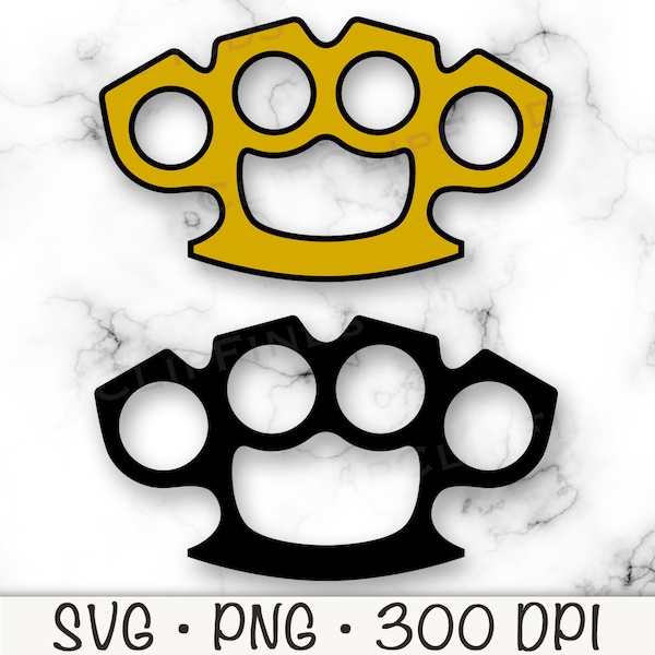 Brass Knuckles SVG, Knuckleduster PNG, Brass Knuckle Silhouette Shape, Digital Download