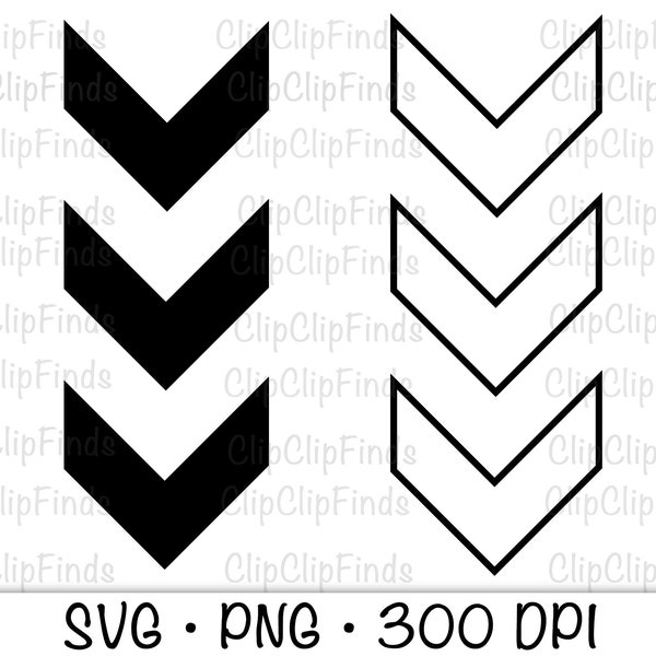 Chevron Arrows Pattern, Chevron Outline, 3 Arrows, Chevron SVG, PNG, Instant Digital Download