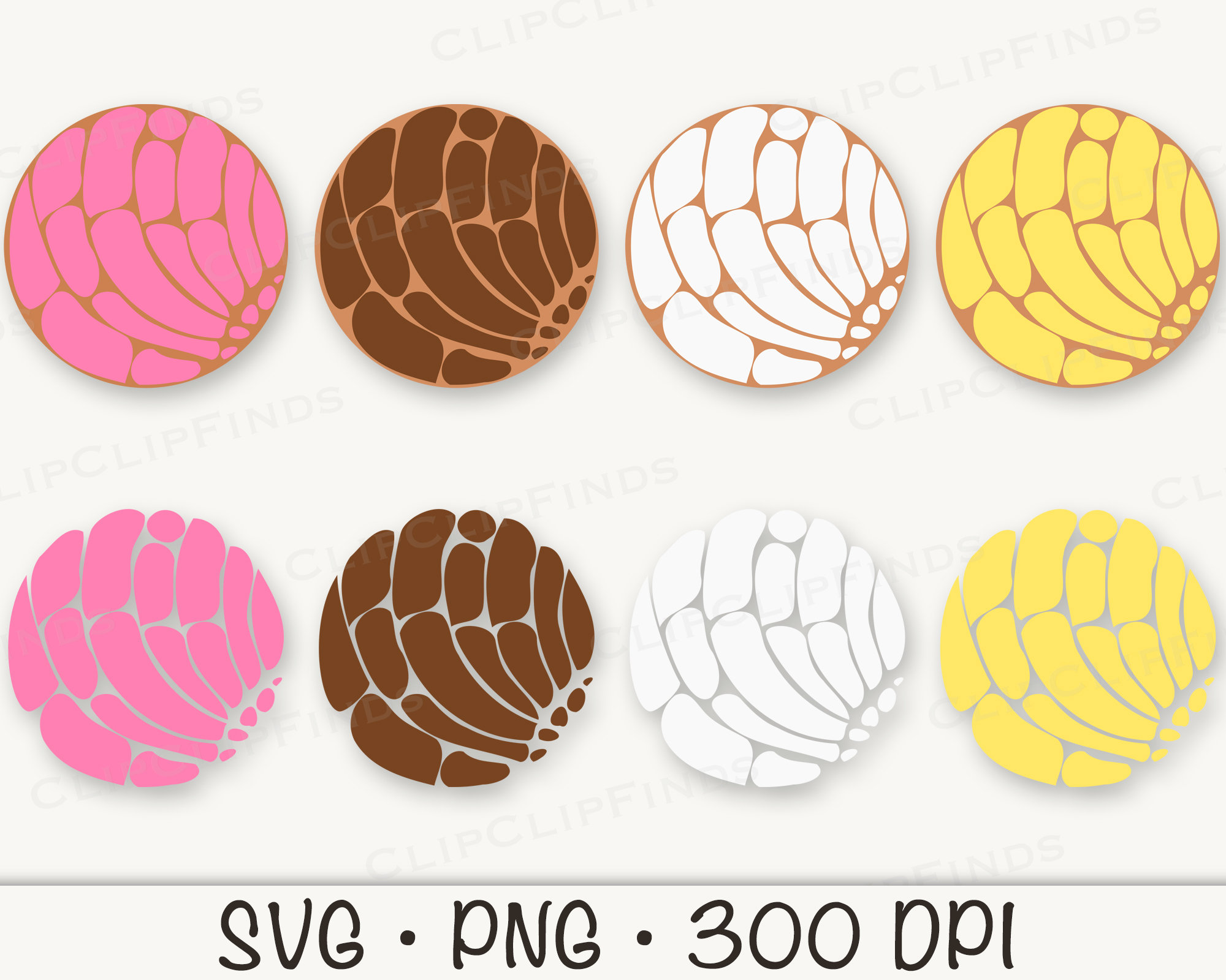Concha Pan Dulce Mexican Sweet Bread SVG Vector Cut File and Etsy UK