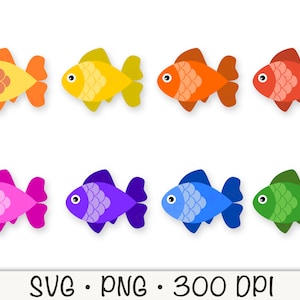 Cute Colorful Fish SVG, Fish Clipart, Fish PNG, Kid's Fish Clipart ...