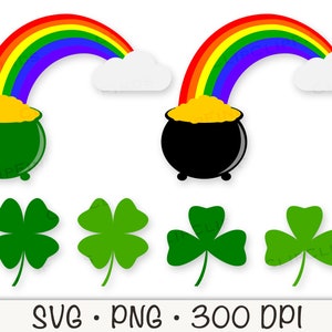 Rainbow Over Melting Pot of Gold, Pot of Gold SVG, Pot of Gold With