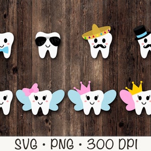 Sac de fée des dents SVG, PNG, Pack pack fée des dents, fée des dents garçon, fée des dents fille, téléchargement numérique instantané