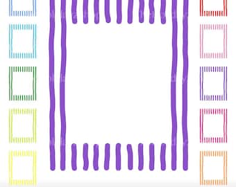 Striped Frame PNG, SVG, Hand-Drawn Preppy Vertical Cut-Out Stripe Pattern, Sublimation, Trendy Stripes, Colorful, Whimsical,Digital Download