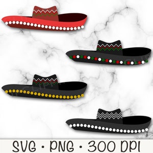 Mexican Sombrero Bundle SVG, Mexican Sombrero Clipart, Fiesta Sombrero PNG, Cinco De Mayo, Charro, Digital Download