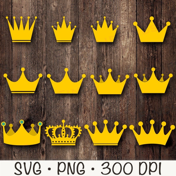 Crown SVG, Crown Bundle Pack PNG, Royal Crown, King, Queen, Princess, Prince, Digital Download