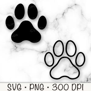 Dog Paw SVG, Dog Paw PNG, Dog Paw overzicht, Dog Paw silhouet vorm, huisdier, puppy, sublimatie, digitaal downloadbestand