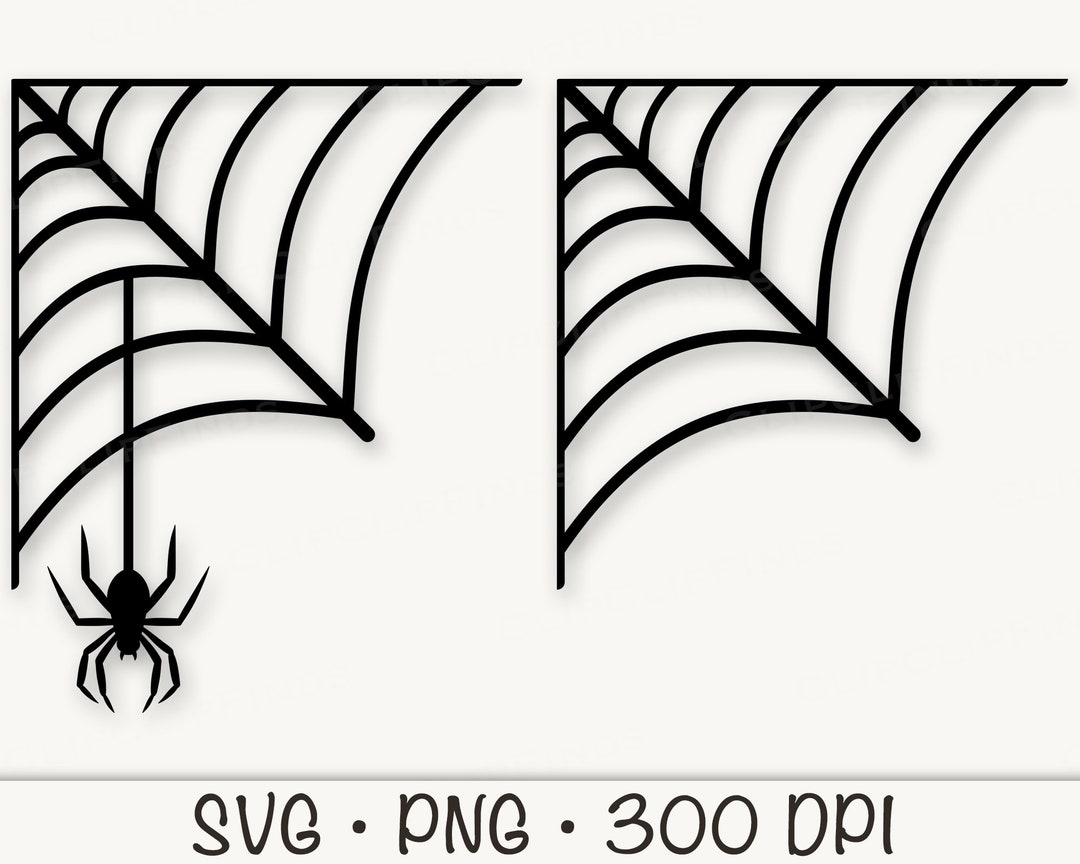 Corner Spider Web/hanging Spider Bundle SVG Vector File and PNG ...