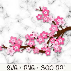 Kirschblütenzweig | SVG PNG | Sofortiger digitaler Download