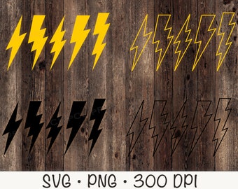 Retro Lightning Bolt SVG: Thunder Strike Clipart (digital Download