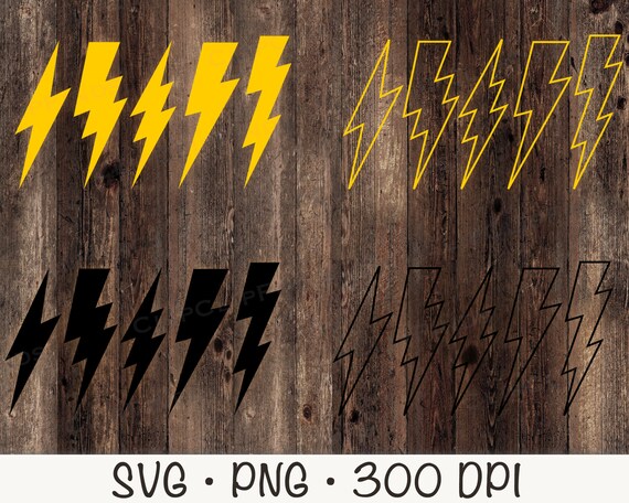 Retro Lightning Bolt SVG: Thunder Strike Clipart (digital Download