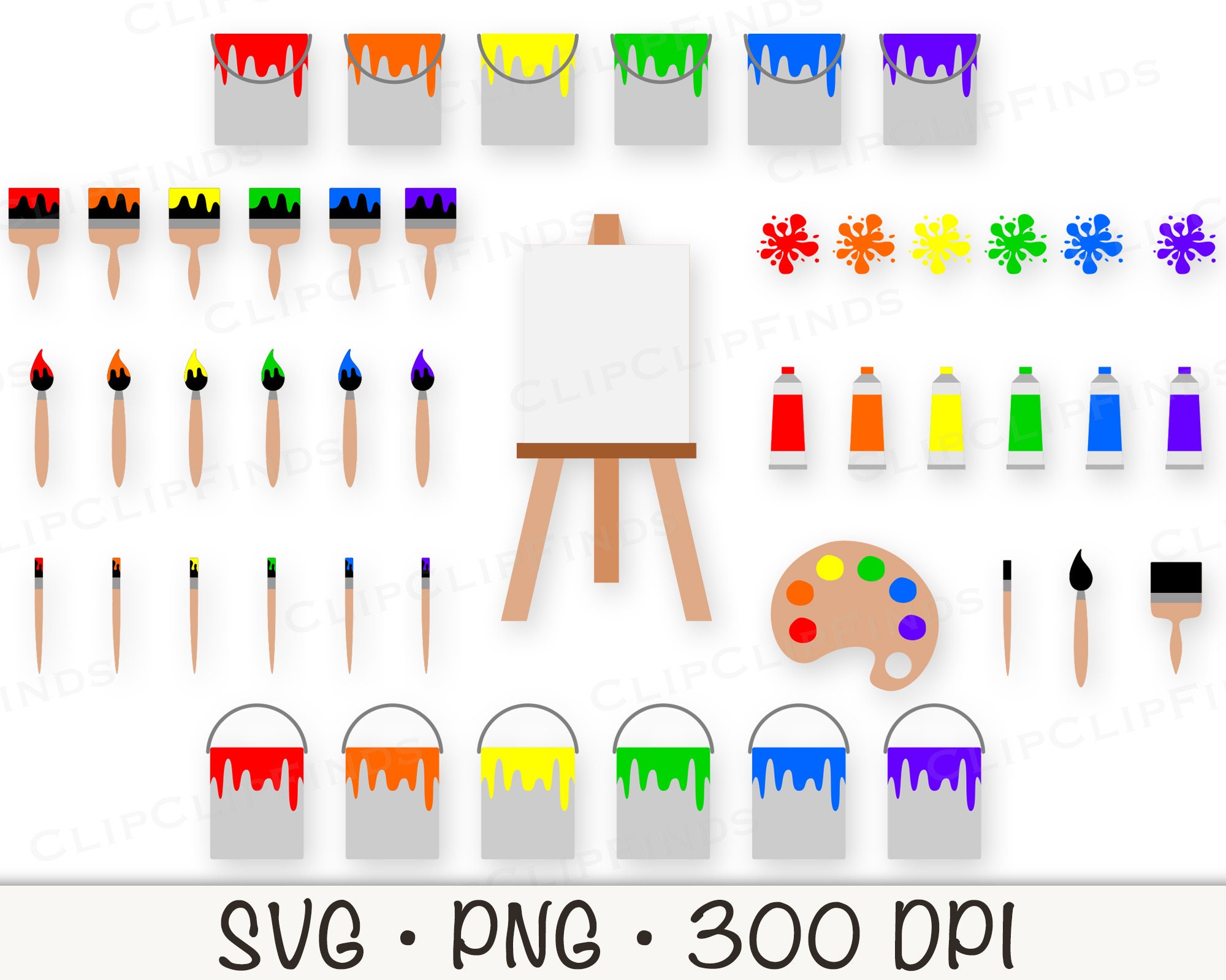 200 Art Supplies Clipart and Patterns, Art Clipart, Painting Clipart,  Crayons, Markers, Color Pencils, Art Party, School Supplies, PNG 