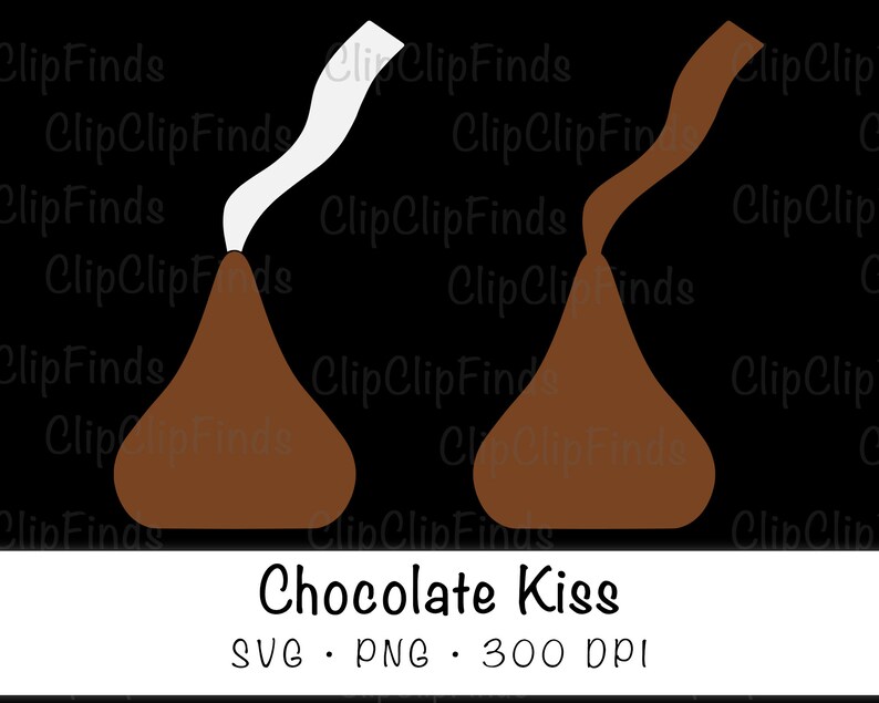 Chocolate Kiss SVG Vector Cut File and PNG Transparent Etsy