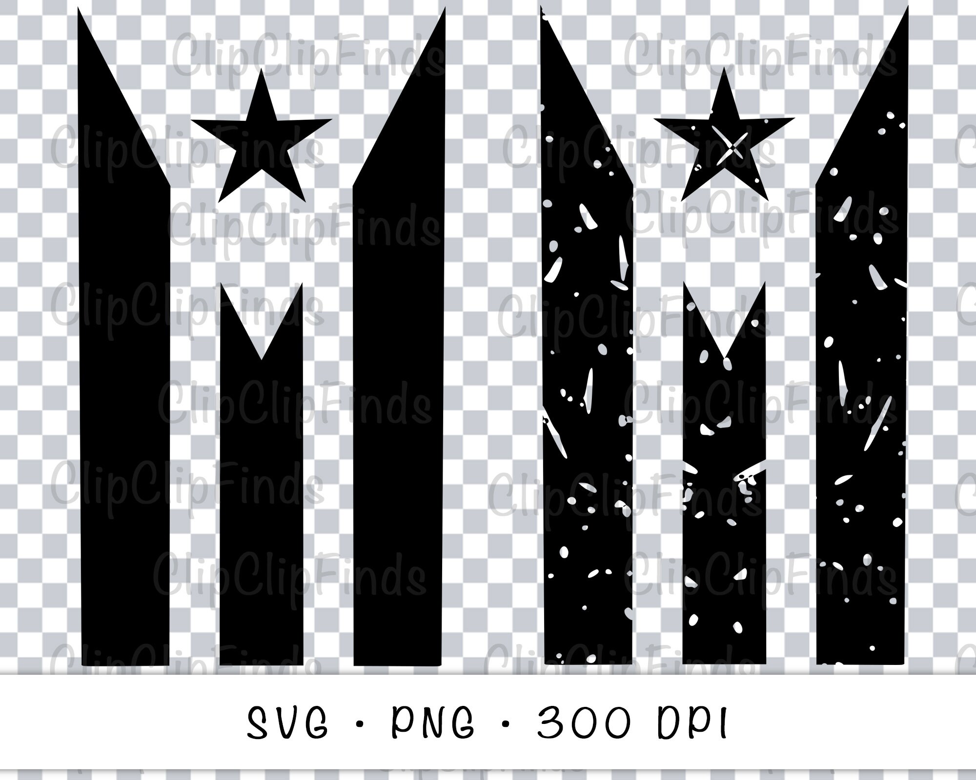 Puerto Rican Flag Silhouette Grunge Bundle SVG Vector Cut File Etsy