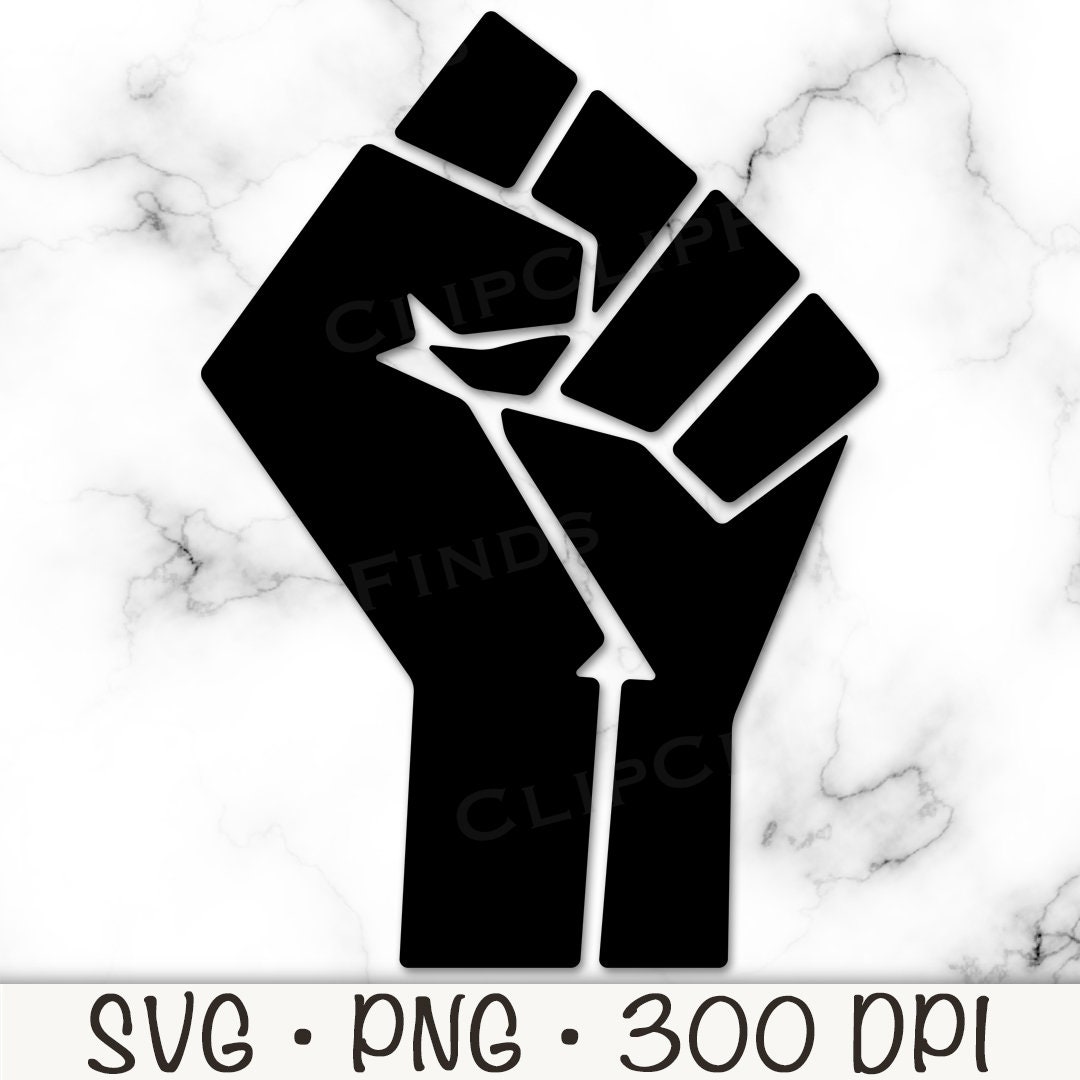 fist-svg-clenched-raised-fist-vector-cut-file-raised-fist-silhouette-png-transparent-background-mlk-instant-download-etsy