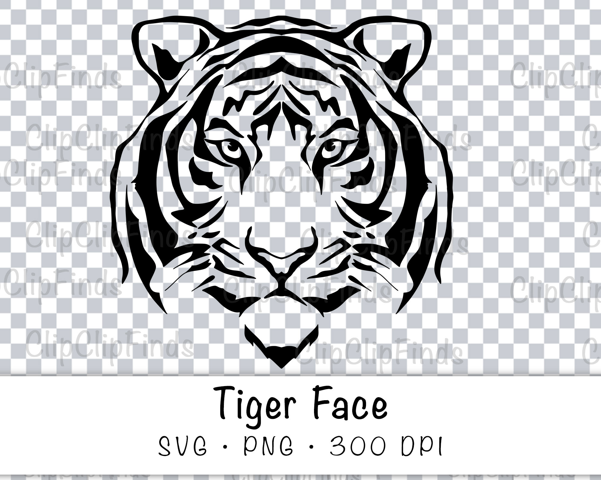 Tiger Face Head SVG Vector Cut File and PNG Transparent - Etsy Ireland