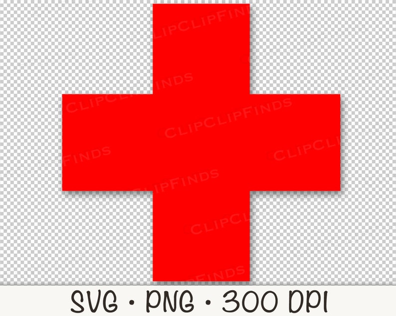 Red Cross SVG: Vector Cut File, PNG Clipart (digital Download) - Etsy ...