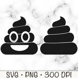 SVG kak, kak png, kak silhouet, blij kak gezicht, toilet, potje, schattige kak, kawaii kak, digitale download