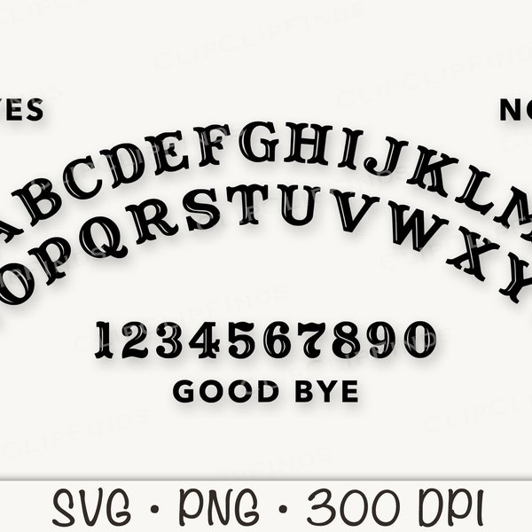 Ouija Board SVG Vector File and PNG Transparent Background Clip Art Instant Download