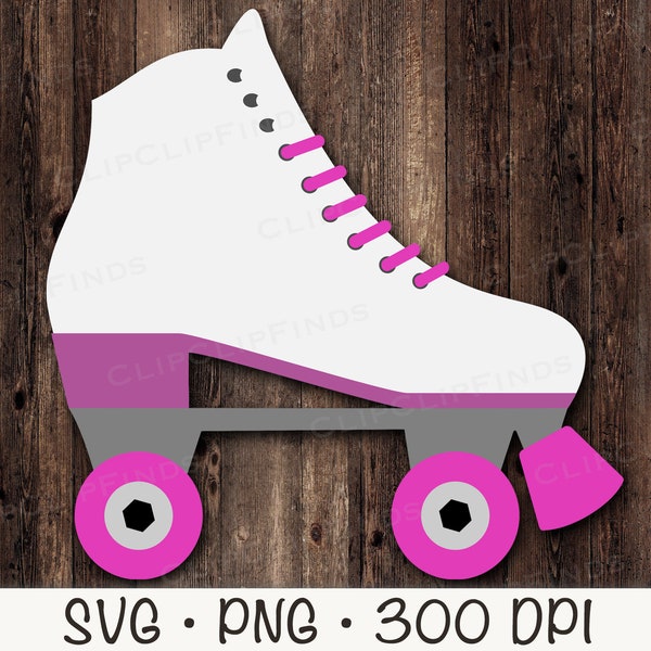 Roller Skate SVG, Roller Skate Clipart, Pink and White Roller Skate, Instant Digital Download