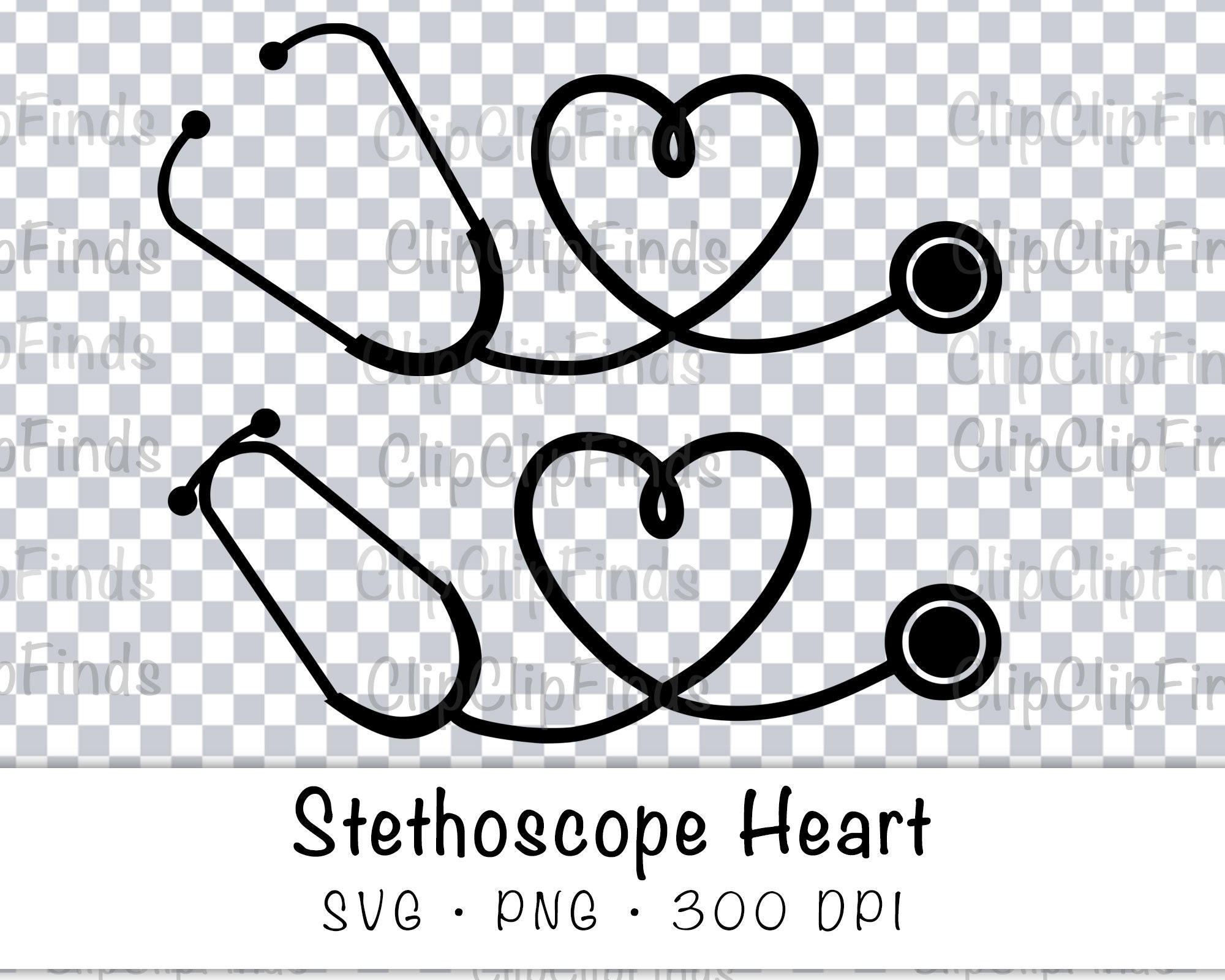 stethoscope with heartbeat svg