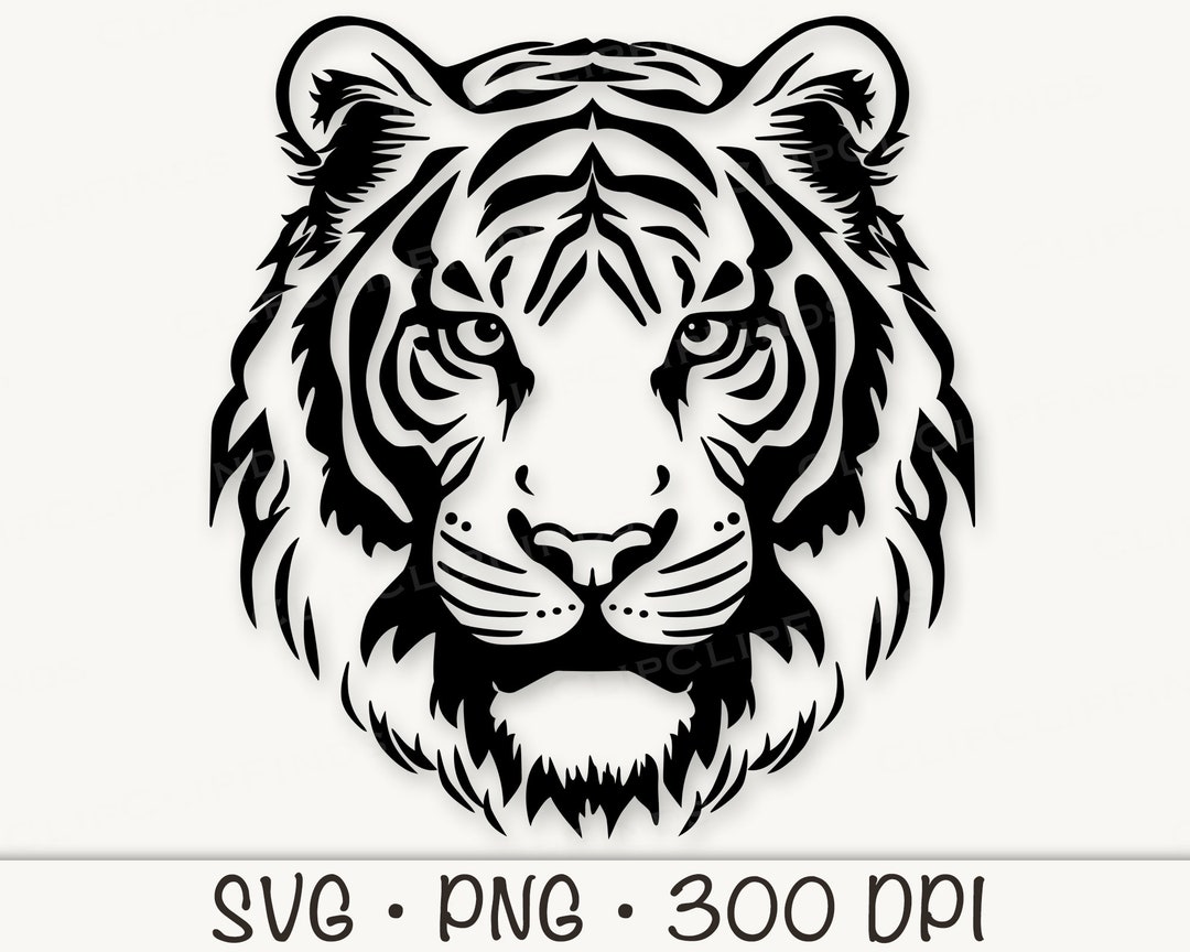 Tiger Face Head SVG Vector Cut File and PNG Transparent Background Clip ...