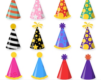 Birthday Hats SVG, Birthday Party Hats Clipart, Kid's Birthday Hats PNG, Digital Download