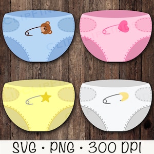 Fraldas SVG, fraldas PNG clipart, fralda azul, fralda rosa, fralda amarela, fralda branca, revelação de gênero, chá de bebê, fofo, download digital