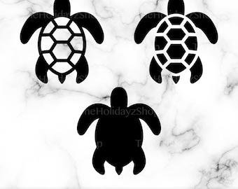 Tartaruga marina SVG, PNG, Vettoriale, Sagoma, Pacchetto, Animale marino, File digitale scaricabile