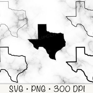 Texas State omtrek en solide vector gesneden SVG-bestand, transparante PNG-achtergrond Clip Art direct downloaden